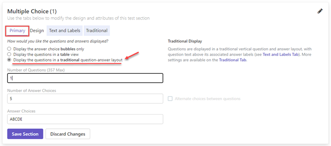 Remark Test Grading Cloud question and answer display