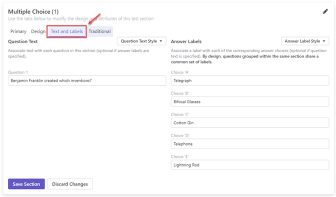 Remark test grading cloud text and labels