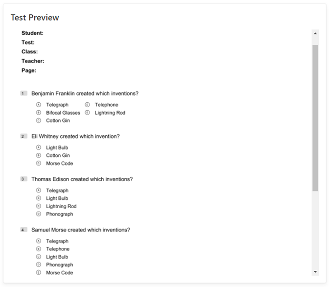 Remark Test Grading Cloud test