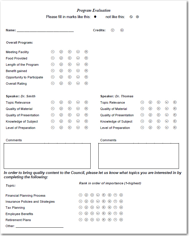 Speaker Evaluation for Remark Office OMR