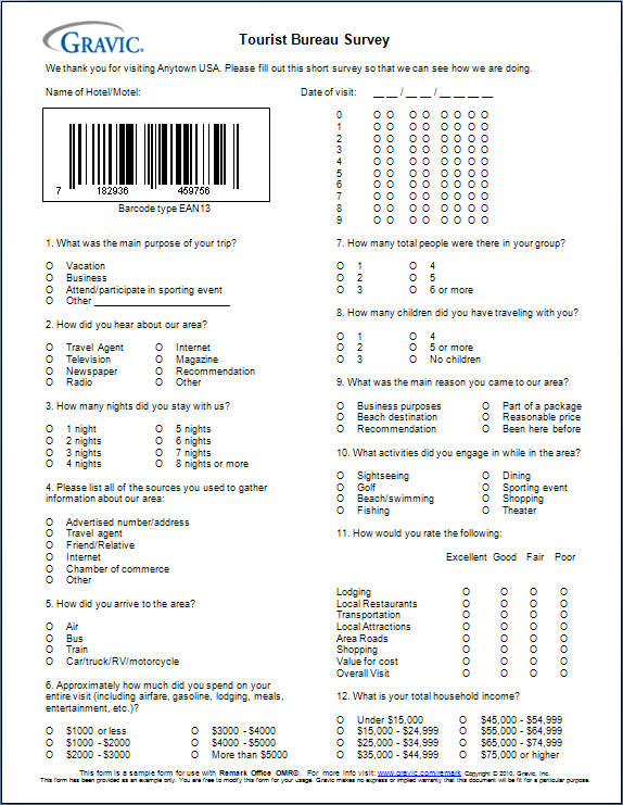 Tourist Bureau Survey