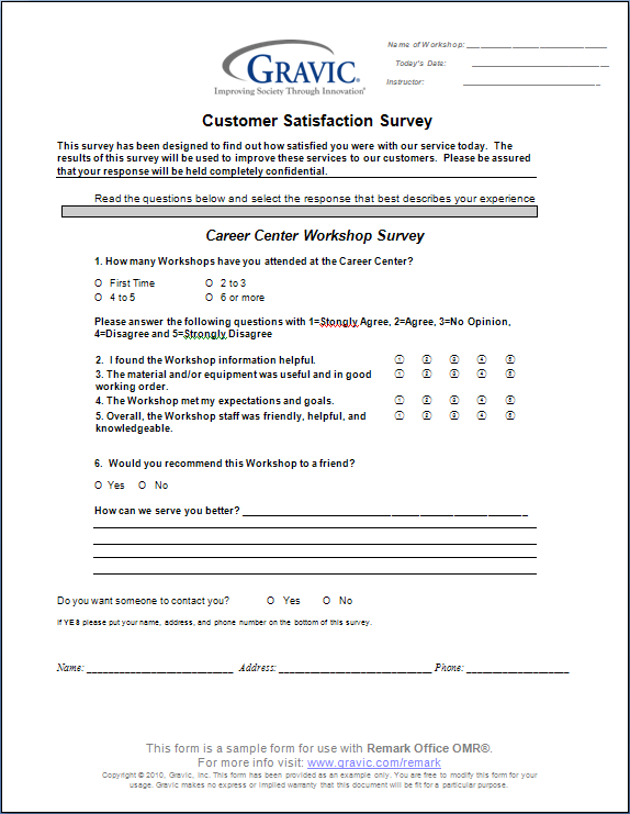 Career Center Workshop Survey